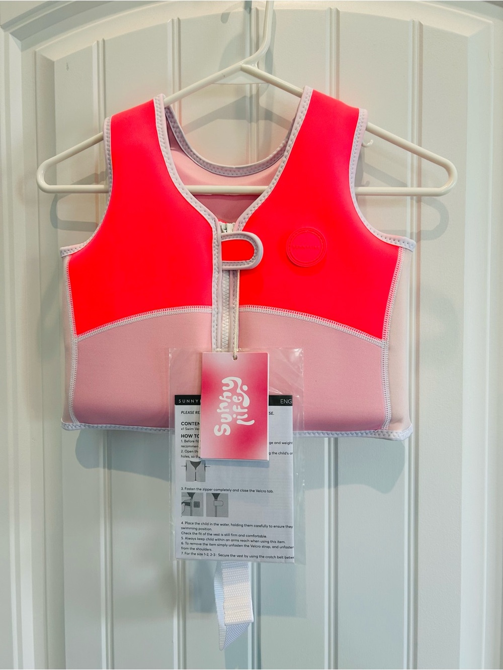 Sunnylife Melody the Mermaid Two-Tone Strawberry\Pink Swim Vest - NWT - Picture 2 of 9